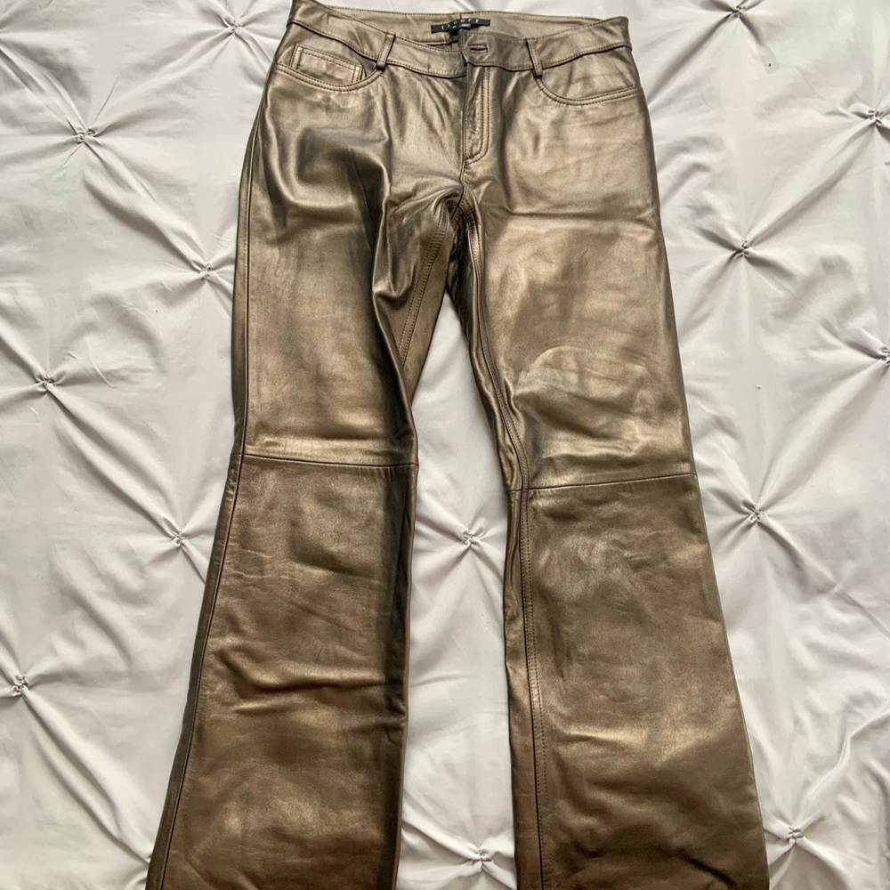 Theory metallic leather pants